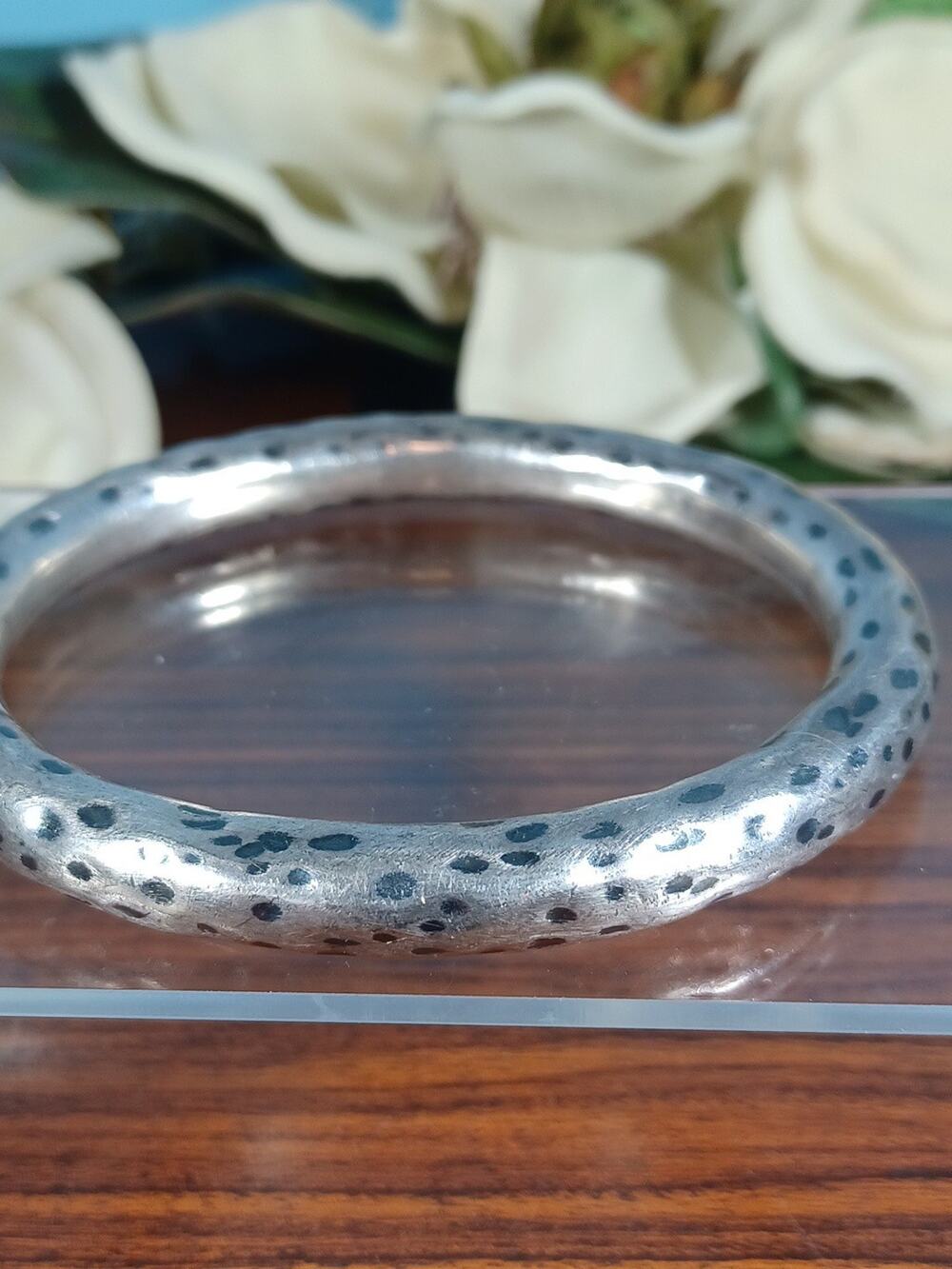 Vintage Hammered Bangle Bracelet Gorgeous Mexico 925 Southwest 35 Grams Gorgeous